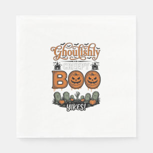 Halloween Little Boo Yah Schattig Griezelig Vector Servet