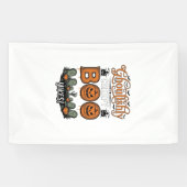 Halloween Little Boo Yah Schattig Griezelig Vector Spandoek (Horizontaal)
