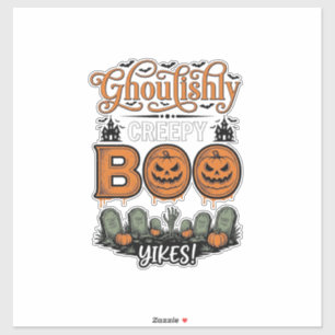Halloween Little Boo Yah Schattig Griezelig Vector Sticker