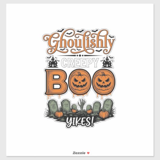 Halloween Little Boo Yah Schattig Griezelig Vector Sticker (Vel)