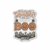 Halloween Little Boo Yah Schattig Griezelig Vector Sticker (Voorkant)