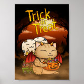 Halloween Little Devil Cat Poster (Voorkant)