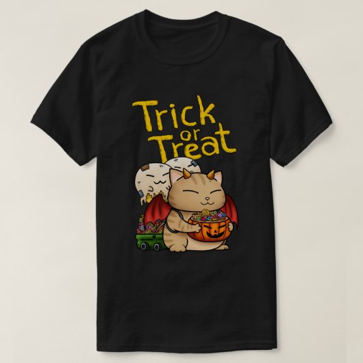 Halloween Little Devil Cat T-shirt (Design voorkant)