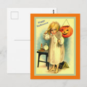  Halloween Little Girl en Jack-O-Lantern Briefkaart (Voorkant / Achterkant)
