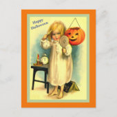  Halloween Little Girl en Jack-O-Lantern Briefkaart (Voorkant)
