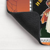 Halloween - Little Girl met Broom en Black Cat Muismat (Hoek)