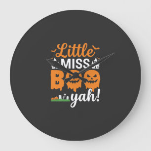Halloween Little Miss Boo Yah Pompoen Ontwerp_1 Grote Klok