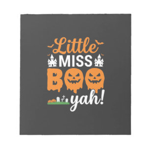 Halloween Little Miss Boo Yah Pompoen Ontwerp_1 Notitieblok