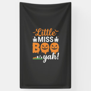 Halloween Little Miss Boo Yah Pompoen Ontwerp_1 Spandoek
