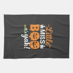 Halloween Little Miss Boo Yah Pompoen Ontwerp_1 Theedoek