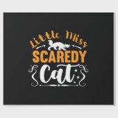Halloween Little Miss Scared Cat Birthday Cadeaupapier (Vlak)