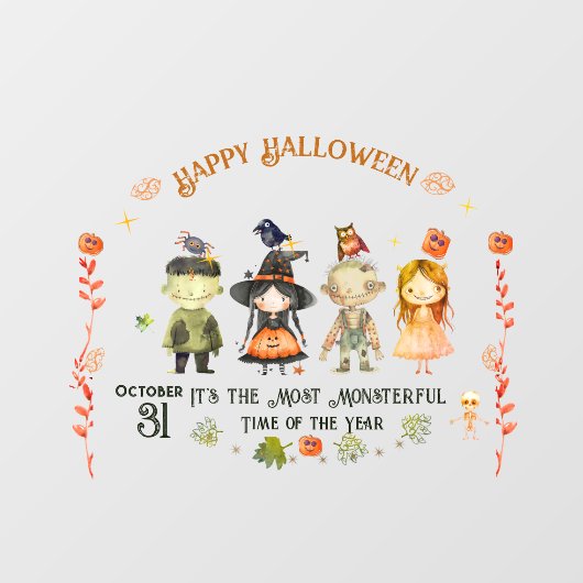 Halloween Little Monsters Window Cling Raamsticker (Vel)