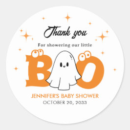 Halloween Little Neutral Boy Baby shower Bedankt Ronde Sticker