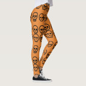Halloween Little Skulls Pumpkin Oranje Pattern Leggings (Rechts)