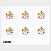 Halloween Little Witch Birthday Vierkante Sticker (Vel)
