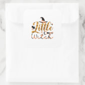 Halloween Little Witch Birthday Vierkante Sticker (Tas)