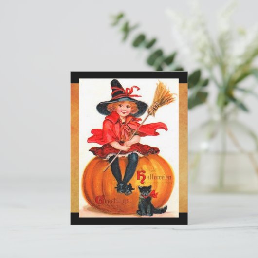  Halloween Little Witch Briefkaart (Staand voorkant)