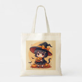 Halloween Little Witch Canvas tas (Achterkant)
