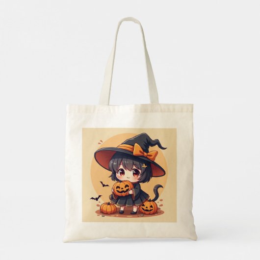 Halloween Little Witch Canvas tas (Achterkant)