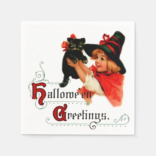 Halloween Little Witch Napkin Servet (Voorkant)