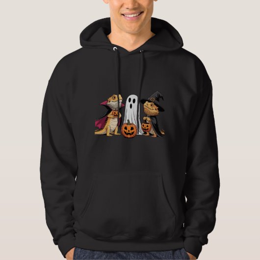 Halloween Lizard Trio in Costumes Hoodie (Voorkant)