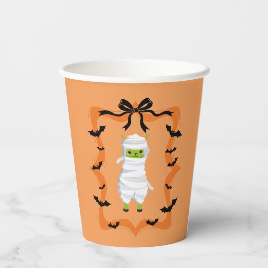 Halloween Llama Mummy Papieren Bekers (Achterkant)