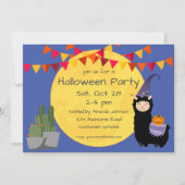 Halloween Llama Party Uitnodiging (Voorkant)