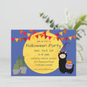 Halloween Llama Party Uitnodiging (Staand voorkant)