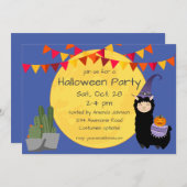 Halloween Llama Party Uitnodiging (Voorkant / Achterkant)