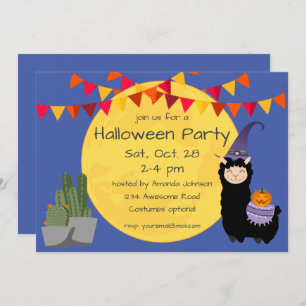 Halloween Llama Party Uitnodiging