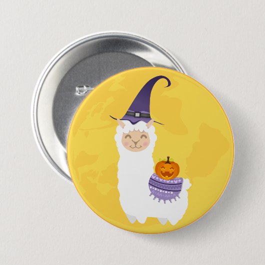 Halloween Llama Ronde Button 7,6 Cm (Voorkant /achterkant)