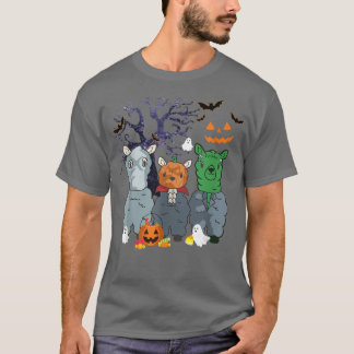 Halloween Llama Witch Scary Halloween Costume T-shirt