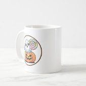 Halloween Lollipop Ghost On Pumpkin Koffiemok (Voorkant links)