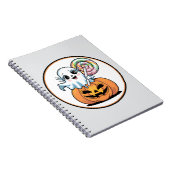 Halloween Lollipop Ghost On Pumpkin Notitieboek (Rechterzijde)