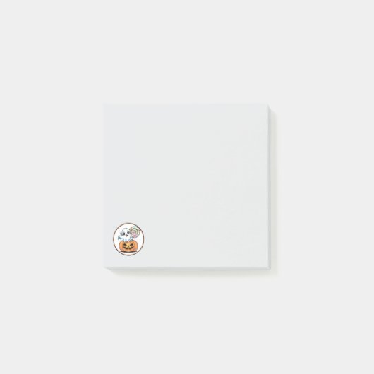 Halloween Lollipop Ghost On Pumpkin Post-it® Notes (Voorkant)