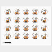 Halloween Lollipop Ghost On Pumpkin Ronde Sticker (Vel)