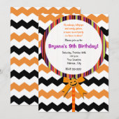 Halloween Lollipop Pumpkin Bow Party Uitnodiging (Voorkant / Achterkant)