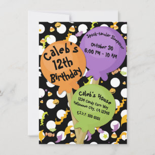 Halloween Lolly's Snoep Pret Fun Geboorte Feestje Kaart
