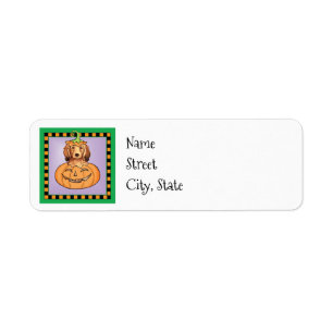 Halloween Longhaire Dachshund Label