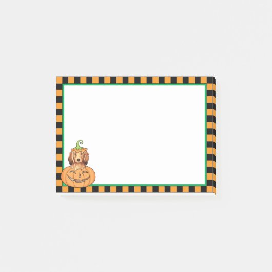 Halloween Longhaire Dachshund Post-it® Notes (Voorkant)