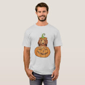 Halloween Longhaire Dachshund T-shirt (Voorkant volledig)