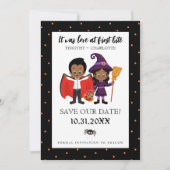 Halloween Love at First Bite Wedding Save The Date (Voorkant)