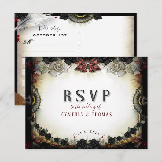 Halloween Love Letter Matching RSVP Briefkaart (Voorkant / Achterkant)