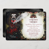 Halloween Love Letter Weduwen Reception Info Back Kaart (Voorkant / Achterkant)