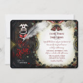 Halloween Love Letter Weduwen Reception Info Back  Kaart (Voorkant)