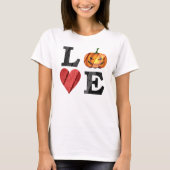 Halloween LOVE met Scary Jack o'lantern T-shirt (Voorkant)