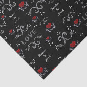 Halloween Love Skeletons Custom Names Tissue Paper Tissuepapier (Detail)