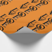 Halloween Love with Skull Spider Witch Cat Cadeaupapier (Hoek)