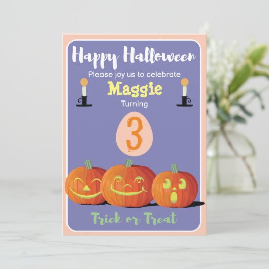 Halloween Lovely Birthday Personalized Kaart (Staand voorkant)