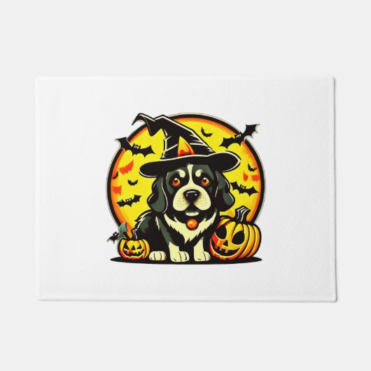 Halloween Lowchen hond Deurmat (Voorkant)